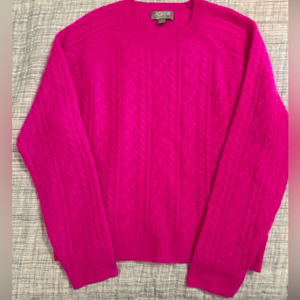 Jcrew hot pink cashmere sweater